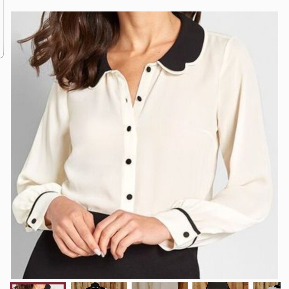 Scallop Collared Blouse